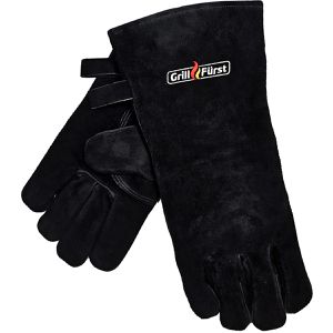 Grillfürst Grillhandschuh 22-090, aus Leder, hitzebeständig, Größe universal, 2 Stück