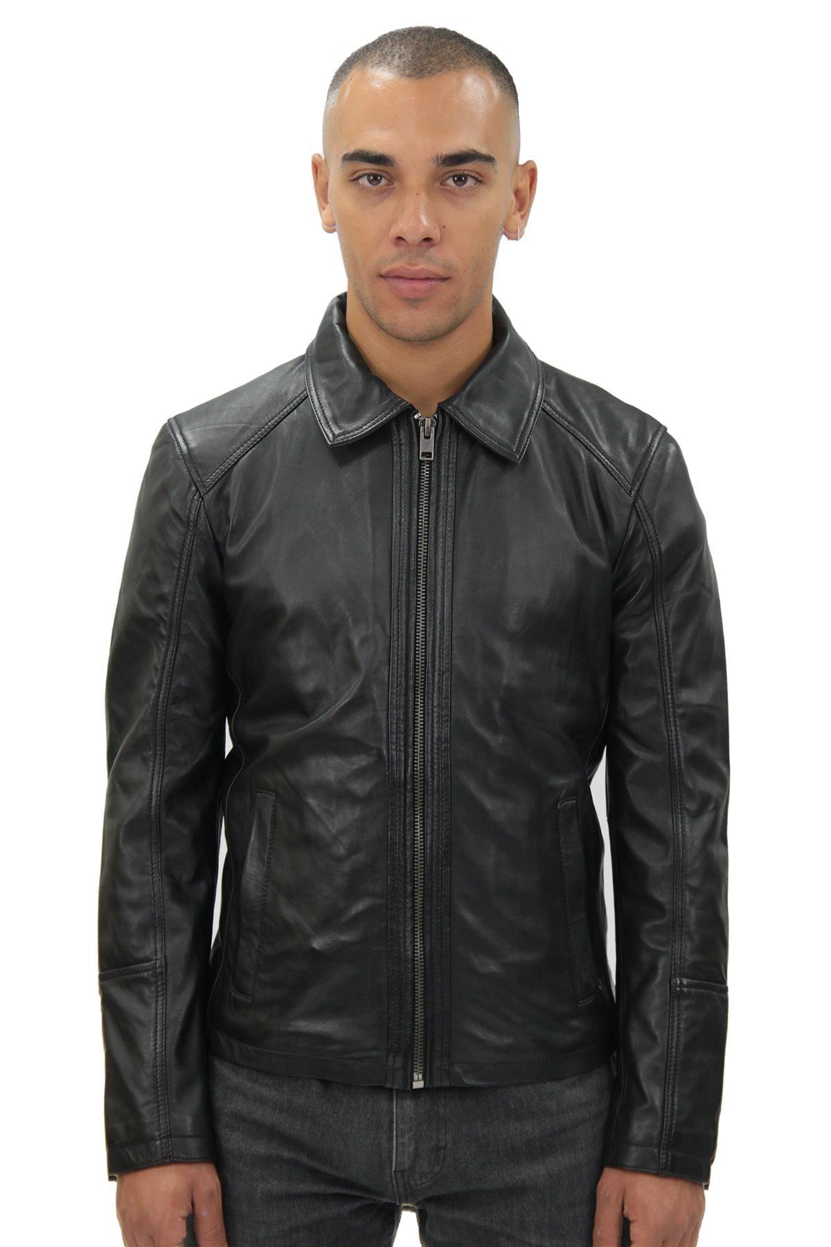 Smart Classic Harrington leren herenjack-New York