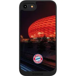 Nivocase Handyhülle für Apple iPhone 8 Hülle NIVOpure Case Schwarz FC Bayern München FCB Stadion (Apple iPhone 8), Smartphone Hülle, Schwarz