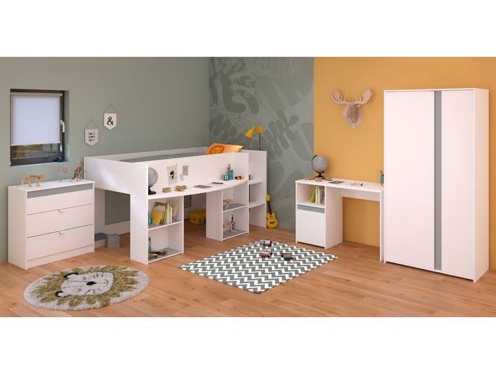 Jugendzimmer-Set PARISOT Pirouette 11 , weiss (weiß), Schlafzimmermöbel-Sets, Jugendzimmer-Set