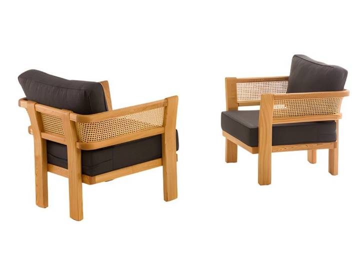 Xlmoebel Sessel Schwarzer Holz-Textil Sessel von XLMOEBEL mit elegantem Design (2-St., 2x Sessel), Made in Europa