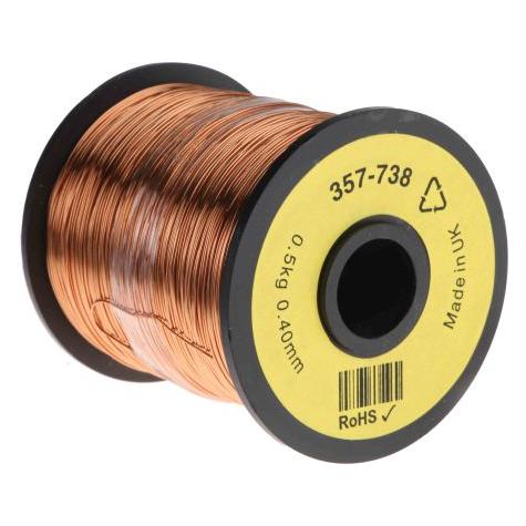 RS PRO Kupferlackdraht 0,4mm PU isoliert 400m (400 m) (357738)
