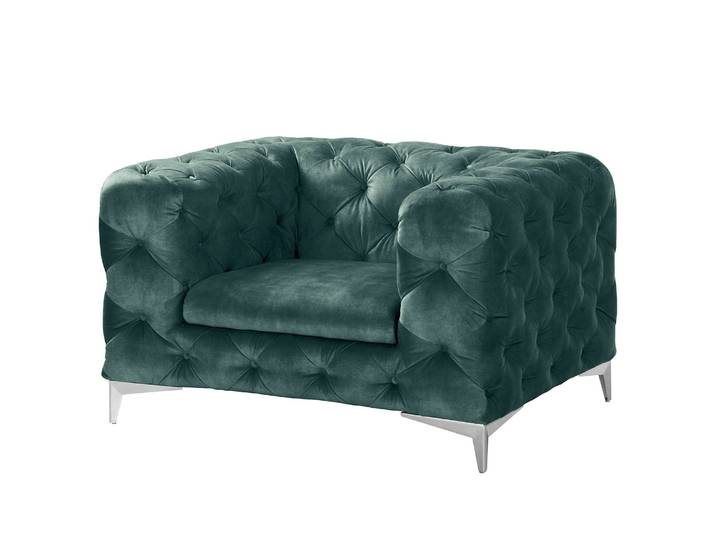 Sessel Merlin Blau Samt Tomi 124 x 76 x 97cm