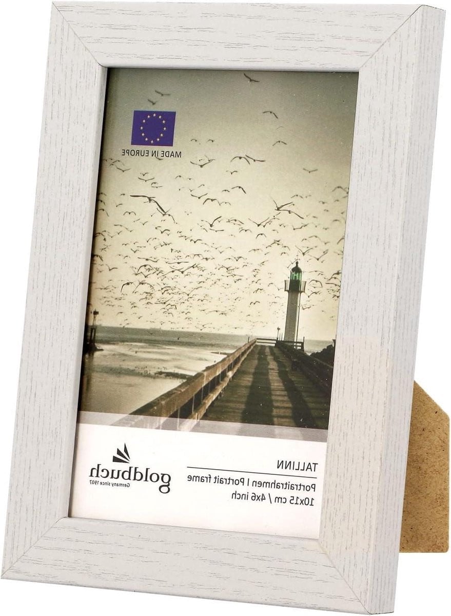Houten Fotolijst Wit met Tafelstandaard voor Portretfoto's - 10x15 cm