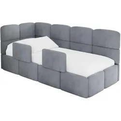 EINZELLBETT Jugendbett mit Bettkasten, Rechts - KIVY 90x200 Grau