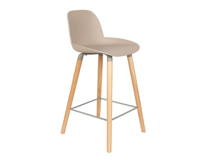Tabouret de comptoir h65 en polypropylène et bois
