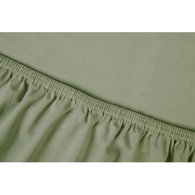 Spannbettlaken KAYORI "Edo", grün (olive), B:180cm L:200cm, Mako-Satin, Obermaterial: 100% Baumwolle, Bettlaken, Spannbettlaken, Bio-Baumwolle