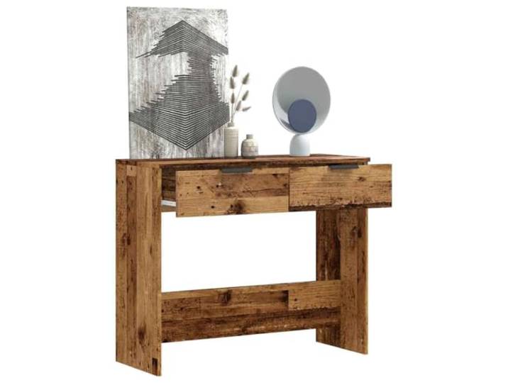 KGCRYUWED Konsolentisch, Flurtisch mit Schubladen, Holzwerkstoff, 90x36x75 Altholz-Optik, Vielseitig einsetzbar, Stabil & pflegeleicht