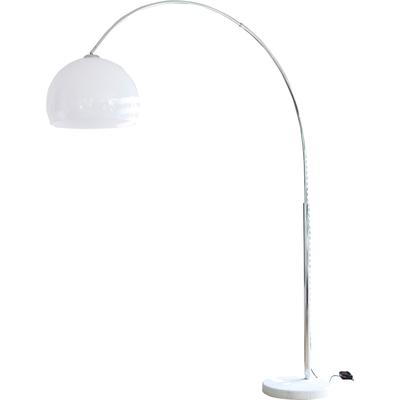 SALESFEVER Bogenlampe "Knud", weiß (weiß, chromfarben), 1, Ø 40cm H: 181cm, 1 Stk., Leuchten, Höhenverstellbar, mit Dimmschalter, echter Marmorfuß, Bogenlampe
