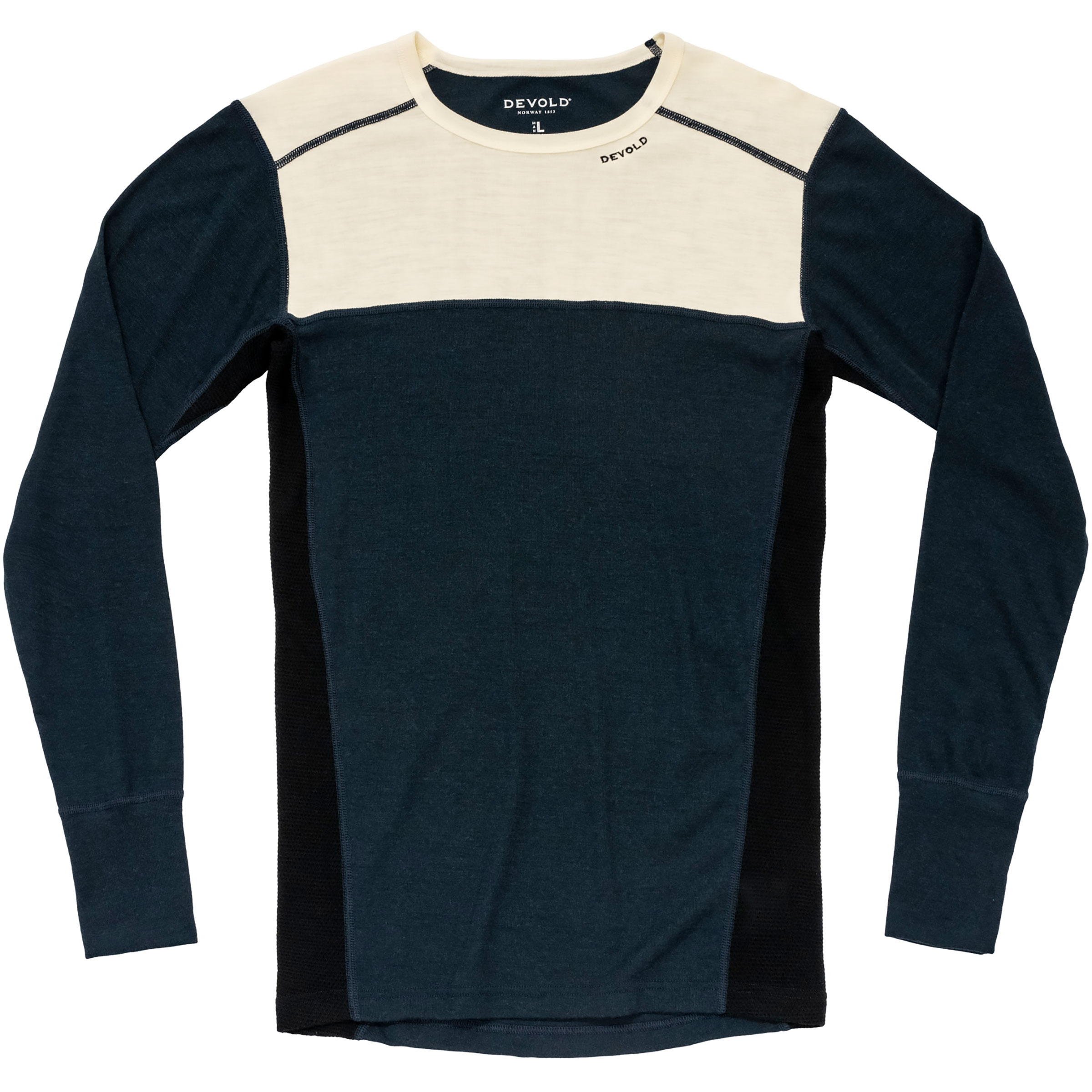 Devold Lauparen Merino 190 Herren Langarm Unterhemden blau Größe L Camping Hautfreundlich Merinowolle