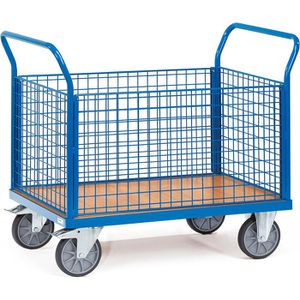 Fetra Transportwagen Vierwandwagen, 1552, 1000 x 650 mm, mit Feststellbremse, Tragkraft 600kg
