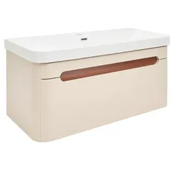 SAT Fusion Waschtisch mit Unterschrank 97,5x43x45 cm Sandbeige matt SATFUSION100BEU