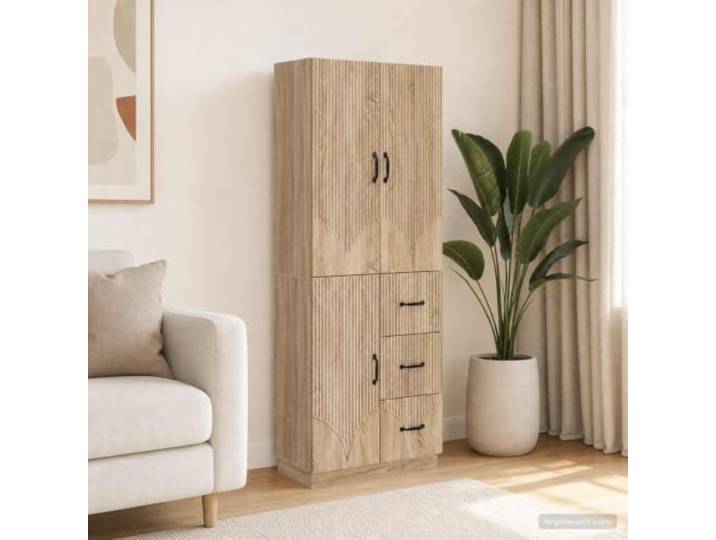 RJPLMFV Möbelset, 2-teilig, Sonoma-Eiche, Holz Regal mit mehreren Regalen, modernes Design, pflegeleicht, für Wohnzimmer, Büro, Schlafzimmer