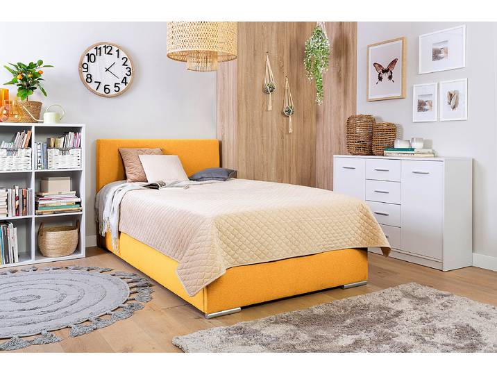 Boxspringbett Escaba 120 x 200cm Webstoff Neala Gelb
