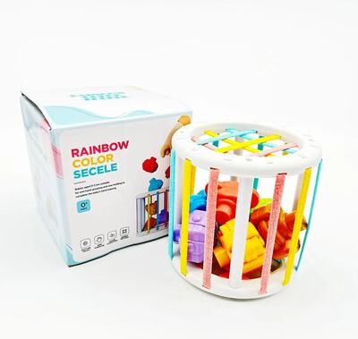 Uplift Treasures Montessori Shape Sorter Baby Sensory Toy For Early Learning cylinder