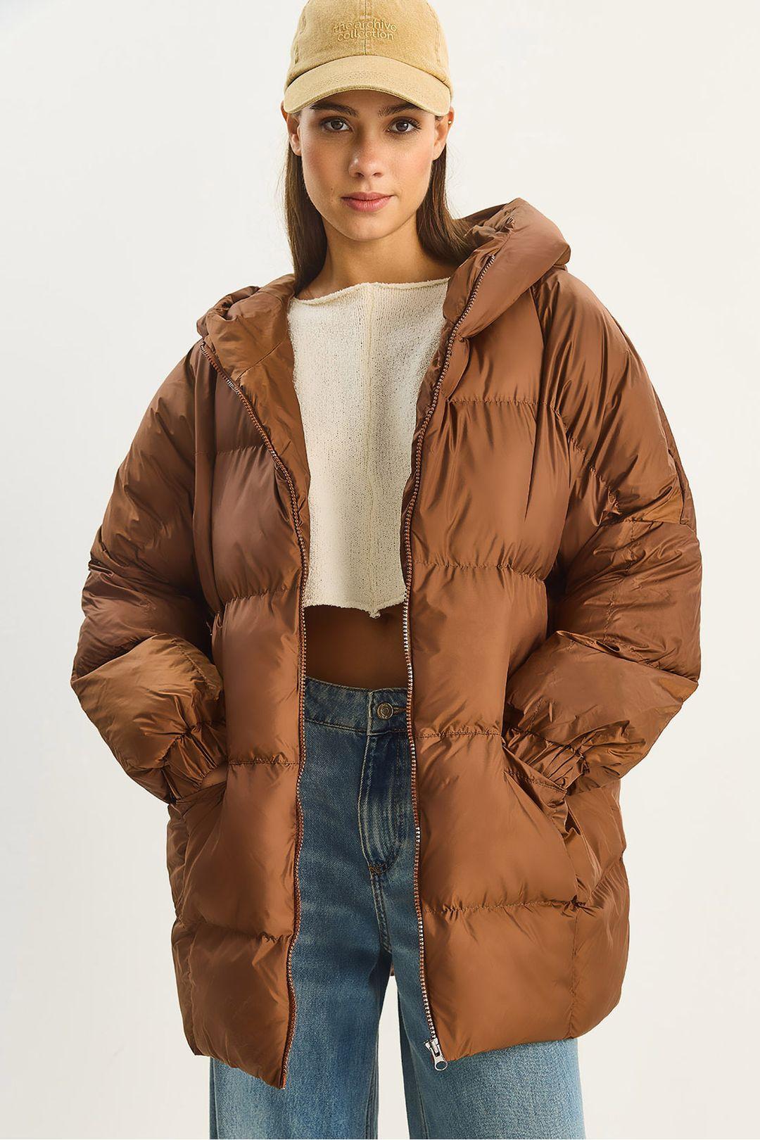 Kapuzenshirt Übergroße Dicke Pufferjacke