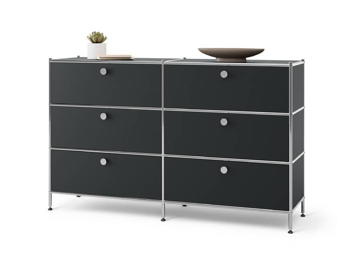 Tchibo - Kommode Metall »Cn3« mit 6 Schubladen - 152x40x73,5cm - schwarz -