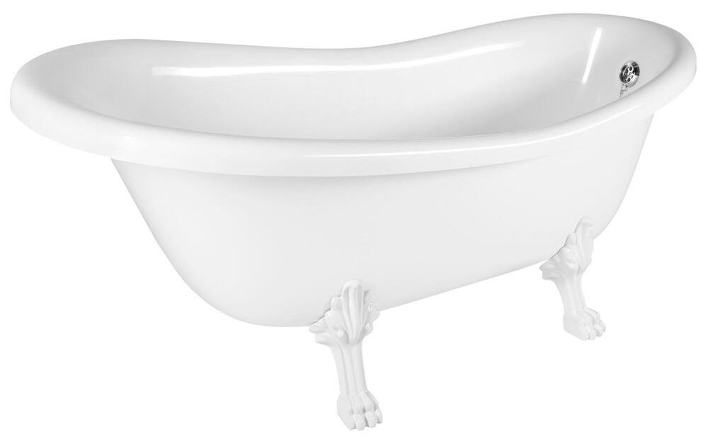 RETRO freistehende Badewanne 157x76,5x73cm, weiß, Füße weiß