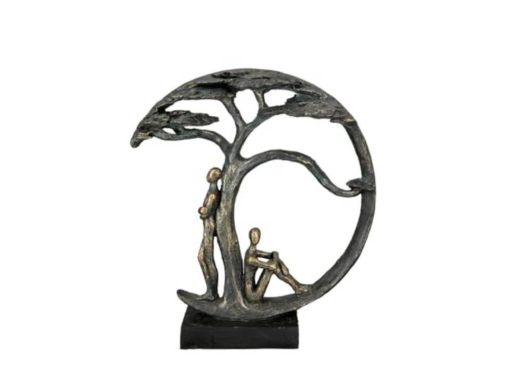 Casablanca Skulptur Shadow, Deko Figur Bronze, Kunstharz Statue Wohnzimmer, Büro Dekoration H. 32 cm x B. 28 cm - Moderne Skulpturen Couple, Liebe, Hochzeit, Valentinstag