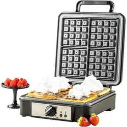 Adler AD 3049 Waffeleisen 4 Waffel(n), Waffeleisen, Schwarz