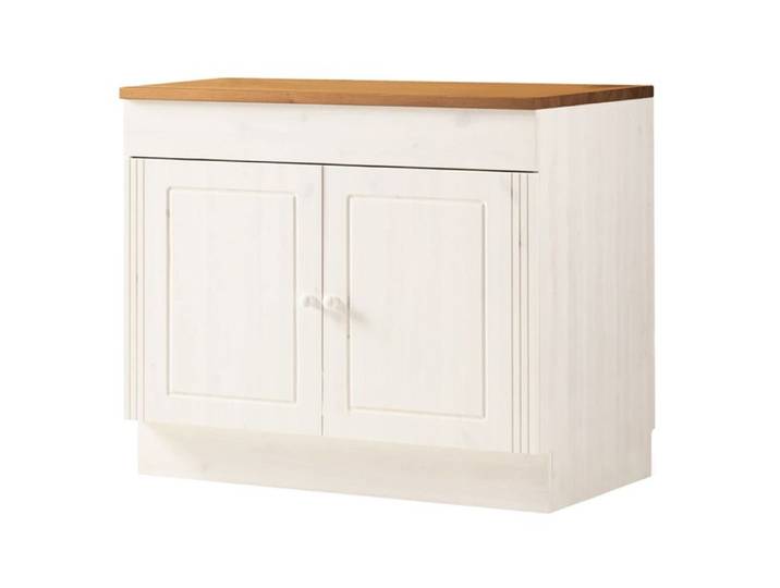 Anita-meuble Évier Avec 2 Portes En Pine White Honey
