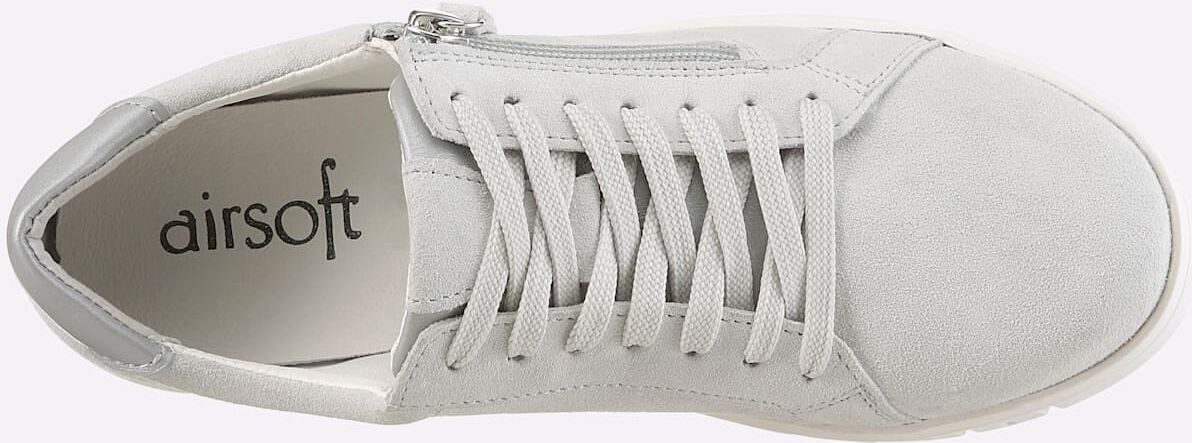 Sneaker CASUAL LOOKS, Damen, Gr. 40, hellgrau, Veloursleder, Schuhe Sneaker hellgrau 40