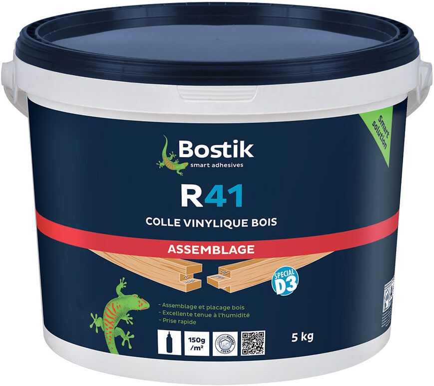 Colle vinylique R41 prise rapide seau de 5 kg BOSTIK 30604646 Blanc