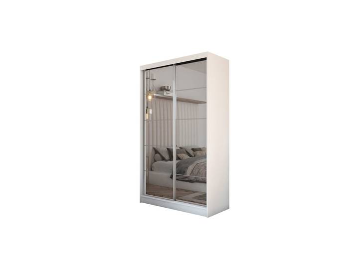 SCHWEBETÜRENSCHRANK FIORELLA 120/216/61 cm 2-türig mit Spiegel Weiß