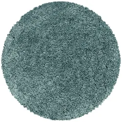 Carpetsale24 Shaggy Hochflor Teppich, 80 cm Rund, Blau, weich, flauschig, modern, einfarbig, für Eingangsbereich, für Schlafzimmer Flur