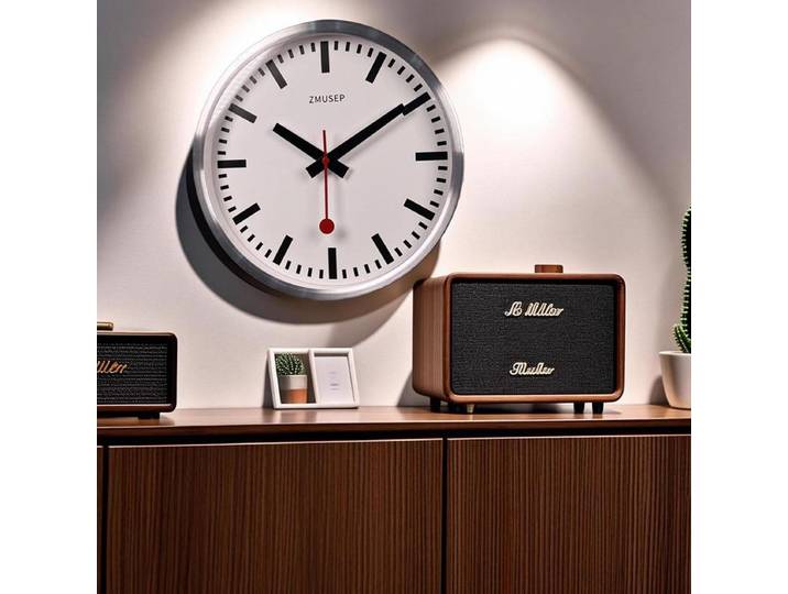Horloge murale de bureau en métal de luxe moderne Simple de 12 pouces horloge à Quartz ronde muette créative pour la maison salon électronique grand public