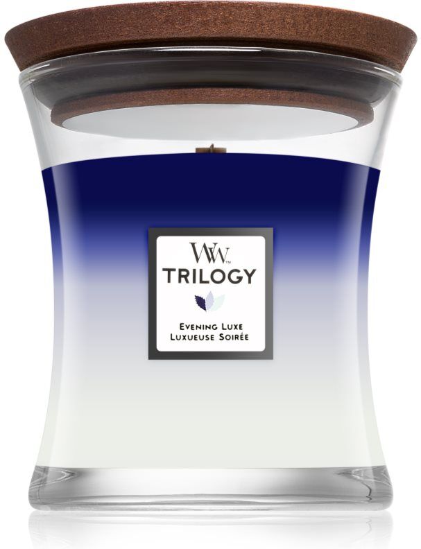 Woodwick Trilogy Evening Luxe bougie parfumée 275 g