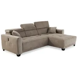 Ecksofa mit Funktion Cremona Mikrofaser Braun Hellbraun