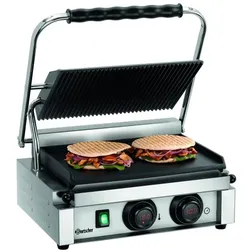 Bartscher Kontaktgrill "Panini-MDI" 1GR, Grillfläche oben gerillt, unten glatt, Digital-Anzeige, A150976