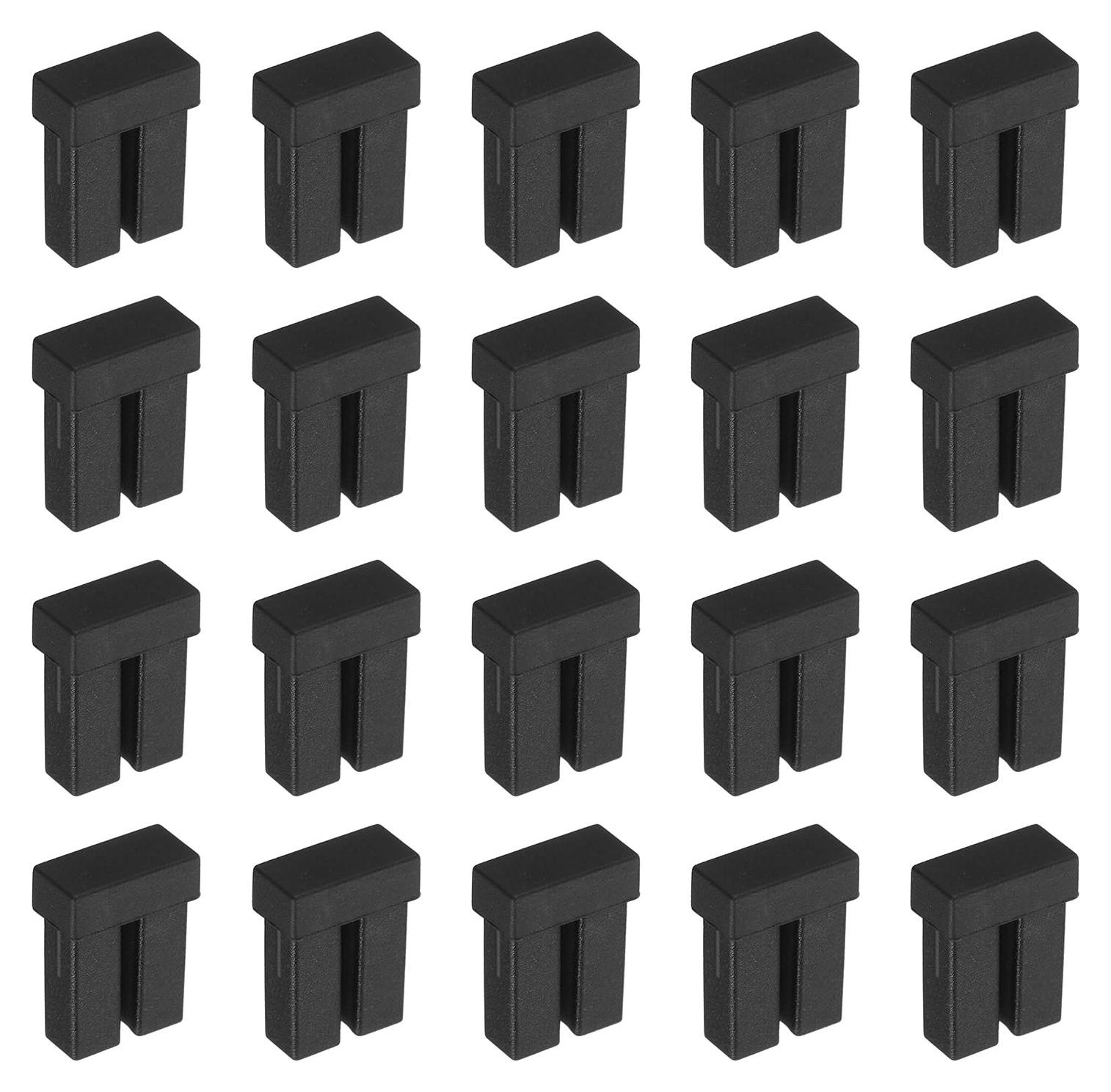 Selius 50 stuks LC stofkappen, siliconen bescherming voor netwerkapparaten, zwart