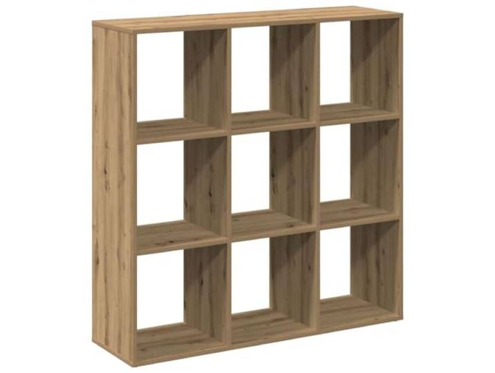 HKLGBVCR Dub Artisan Regal, 102 x 29 x 103,5 cm, Verbundholz Neun Fächer, Wandbefestigung im Lieferumfang enthalten, geometrisches Design, pflegeleicht, vielseitig einsetzbar