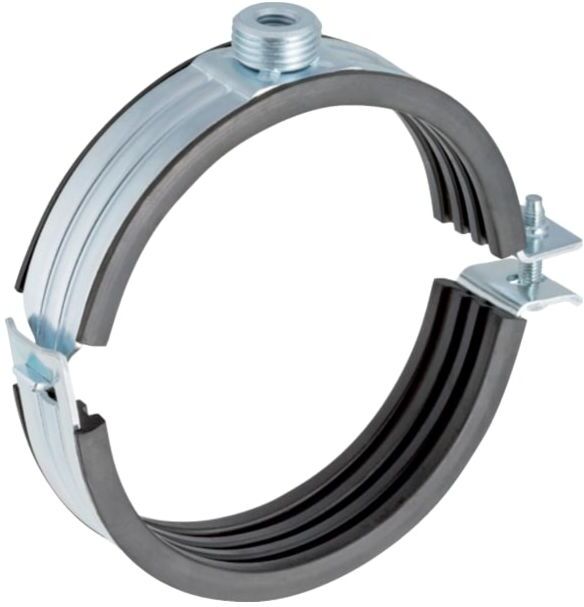 Geberit Silent db20 Rohrschelle 307812261 DN 70, gedämmt, mit Gewindemuffe M10/G 1/2, Stahl