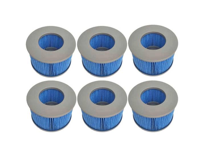 Filterkartusche 6-teiliges Set für Whirlpool, Blau, Kunststoff, 11x6x11 cm, Freizeit & Co, Pools & Wasserspaß, Poolzubehör
