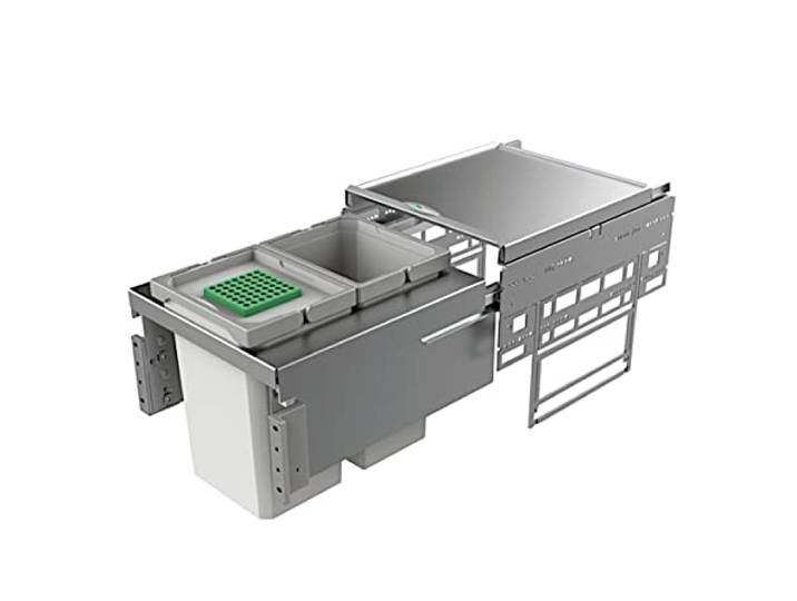 Naber, Cox® Base 1T 400-2. Abfallsammler, m. Biod., hellgrau, Höhe 360 mm