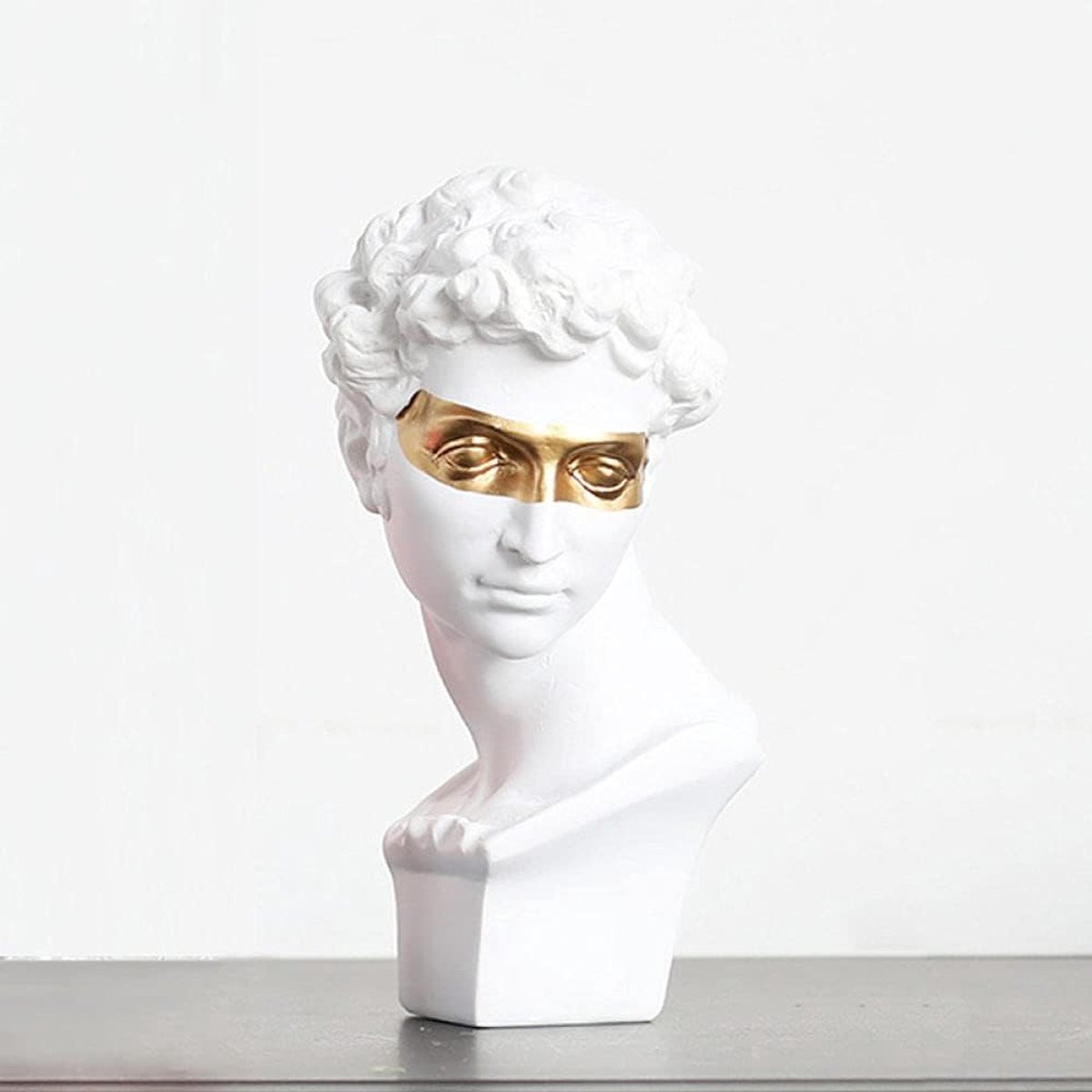 Wit Hars Beeld Kop Portret voor Woonkamer Decoratie