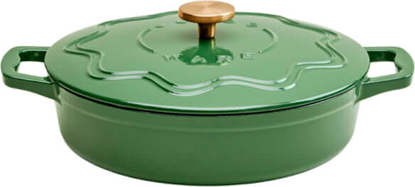 Judgeware Enamelled Cast Iron Green 28cm Shallow Casserole
