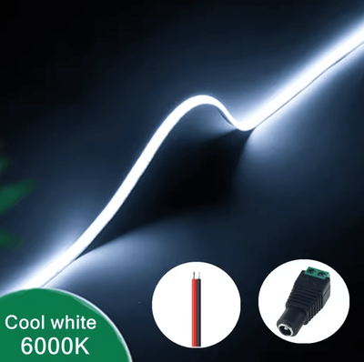 Inspire Curations 3mm Ultra Thin 12V COB LED Strip Light 400 LEDs 6000k 3mm 5m