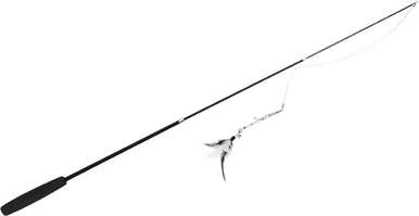 Inspire Curations Extendable Feather Chase Wand Cat Teaser Wand For Interactive Play & Exercise black