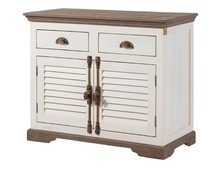 Massivmoebel24 Sideboard TOULOUSE Mango Massivholz weiß (Massivholz montiert 37 kg TOULOUSE #107), Mango 107x45x90 cm weiß lackiert