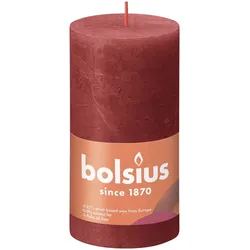Stumpenkerze Rustik Shine 8cm Ø 6,8cm Zartes Rot