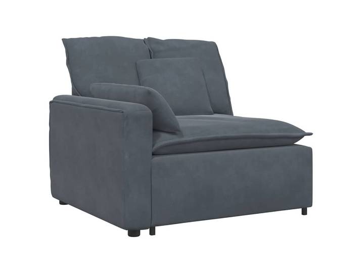 vidaXL Sofaelement Modulares Sofa Endmodul mit Armlehne Kissen Dunkelgrau 100 cm