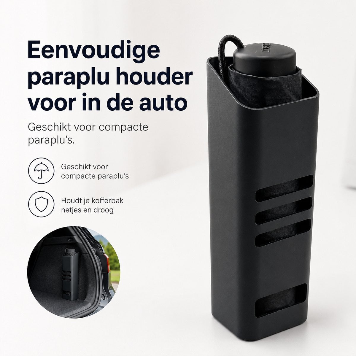 Skushy Parapluhouder voor in de auto - Handige houder voor compacte paraplu's