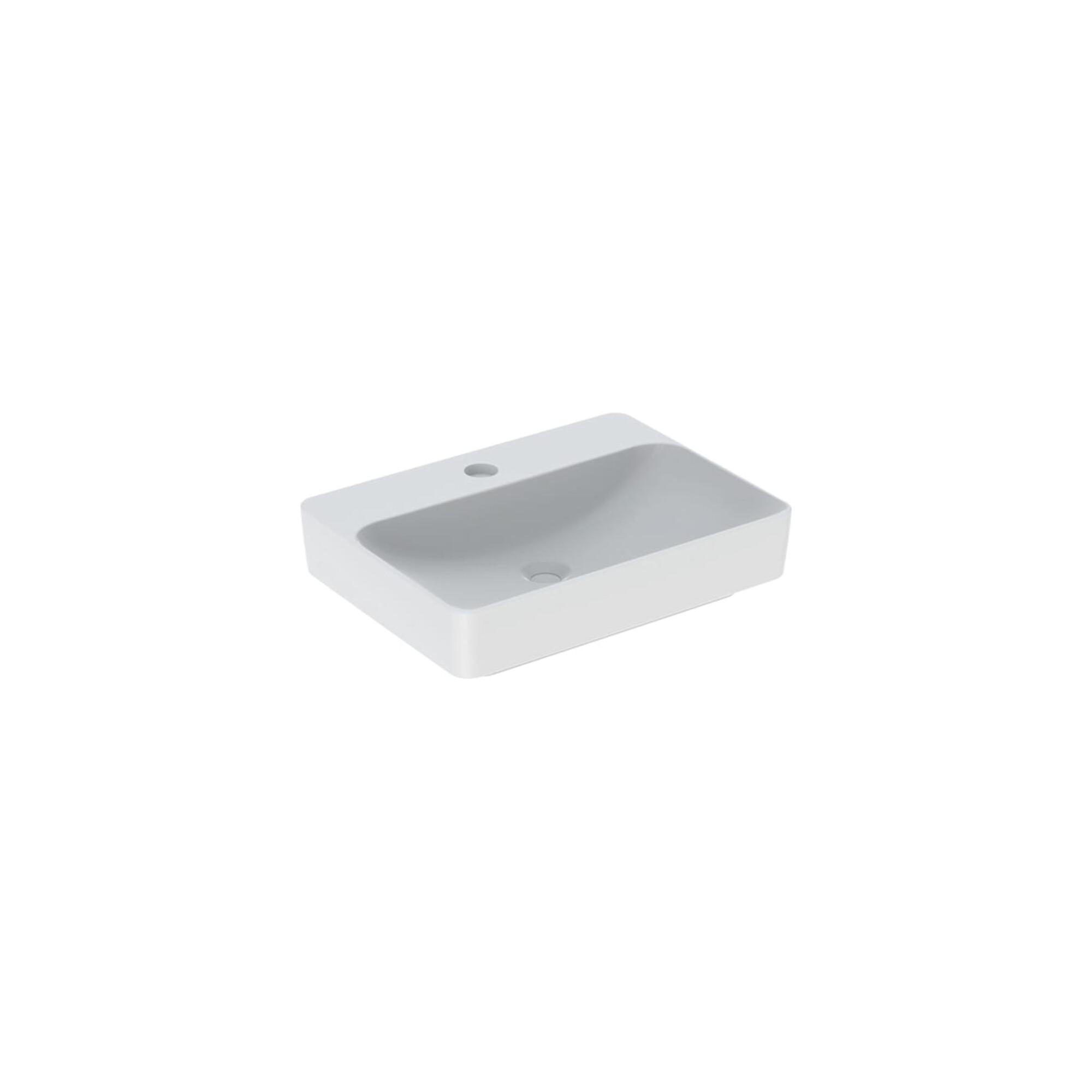Geberit Aufsatzwaschtisch VariForm 60x45cm, m HLB, o ÜL, recht., we. K-Tect (500781002)