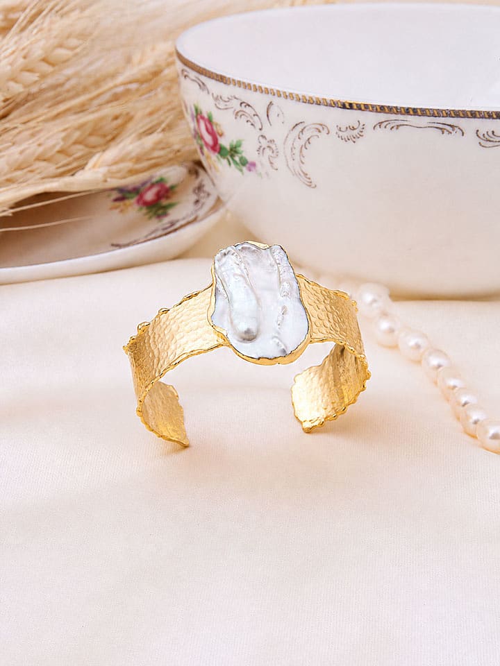 L'Atelier de Gaia Vergold. Ring mit Perlmutt - onesize