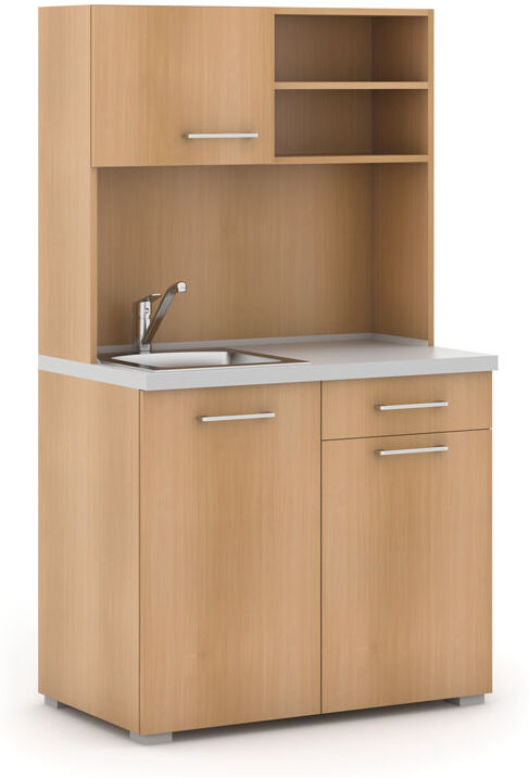 B2B Partner Büroküche PRIMO, Mischbatterie, 1/2 Türchen, Buche