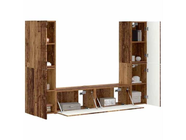 Promo 2026 Jeu meuble TV 6 pcs banc TV meuble hifi vidaxl TABLE TV - Bois Ancien - Bois d'ingénierie - M3900513